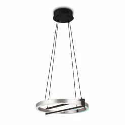 Suspension Trio Thompson LED Aluminium brossé, 1 lumière, Télécommandes, Changeur de couleurs