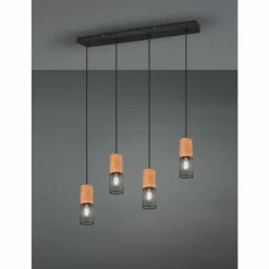 Suspension Trio Tosh LED Noir, 4 lumières