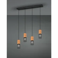 Suspension Trio Tosh LED Noir, 4 lumières