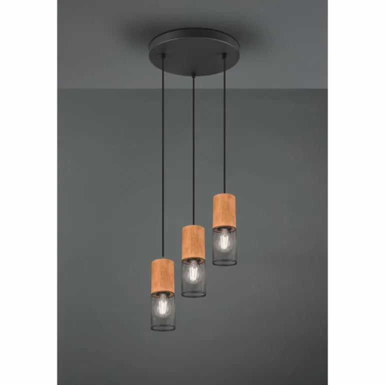 Suspension Trio Tosh Noir, 3 lumières