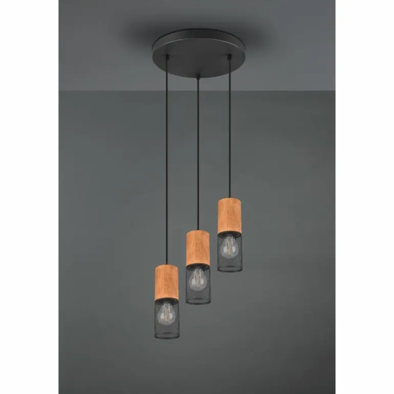 Suspension Trio Tosh Noir, 3 lumières