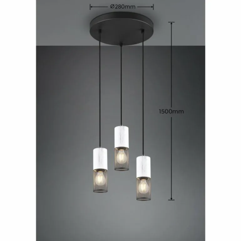 Suspension Trio TOSH Noir, 3 lumières