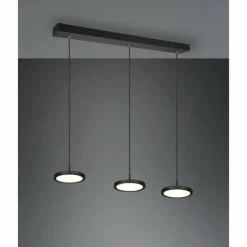 Suspension Trio Tray LED Noir, 3 lumières