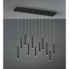 Suspension Trio Tubular LED Noir, 11 lumières