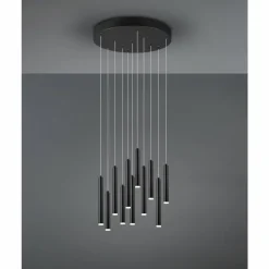 Suspension Trio Tubular LED Noir, 11 lumières