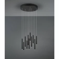 Suspension Trio Tubular LED Noir, 11 lumières