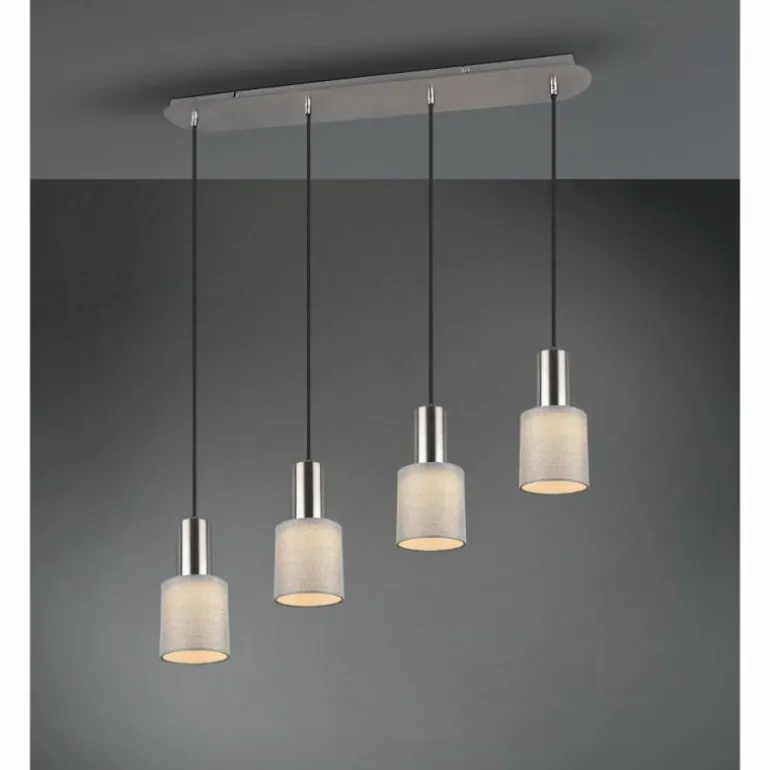 Suspension Trio Wailer LED Nickel mat, 4 lumières