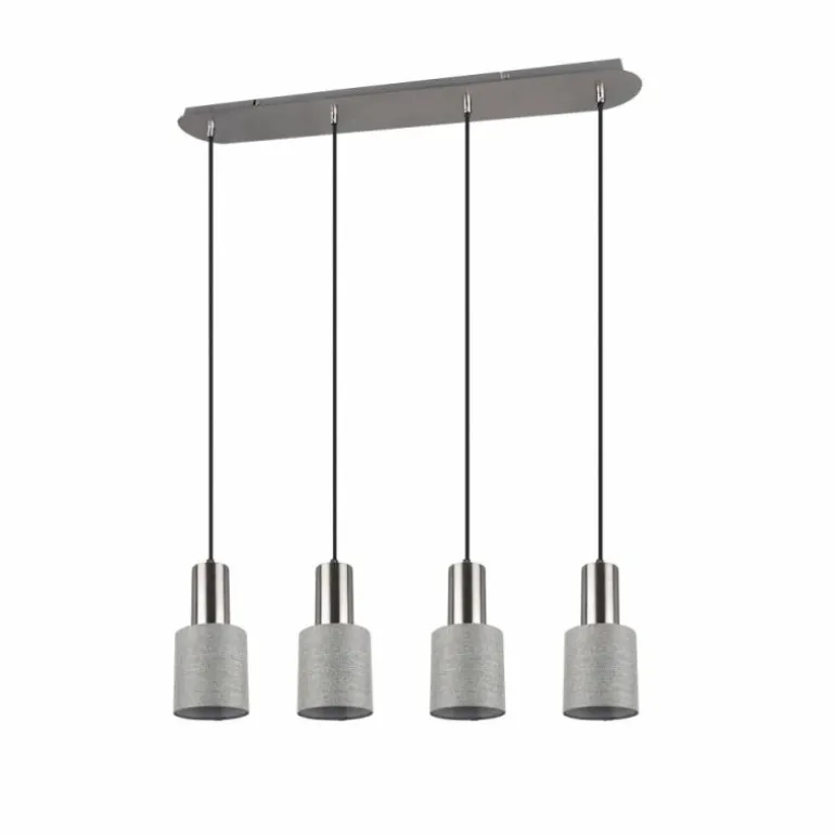 Suspension Trio Wailer LED Nickel mat, 4 lumières