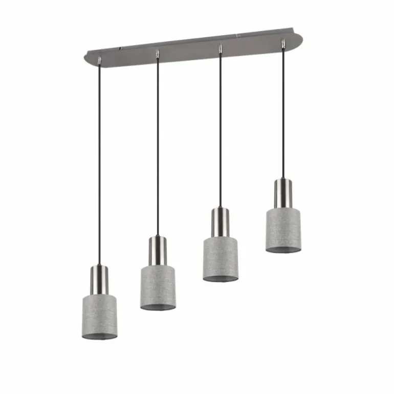 Suspension Trio Wailer LED Nickel mat, 4 lumières