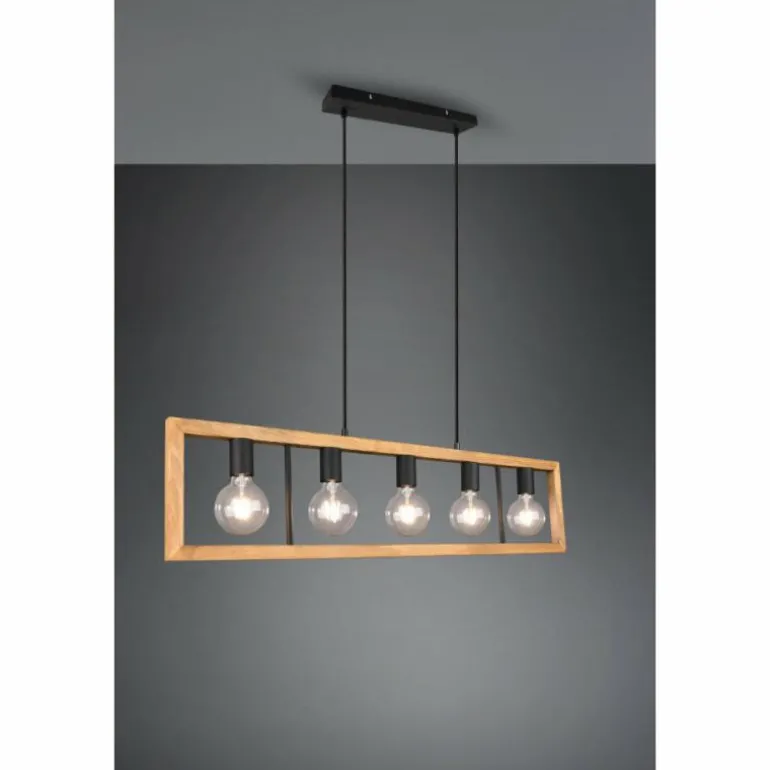 Suspension Trio-Leuchten Agra Noir, 5 lumières