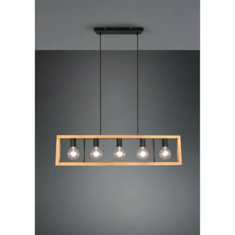 Suspension Trio-Leuchten Agra Noir, 5 lumières