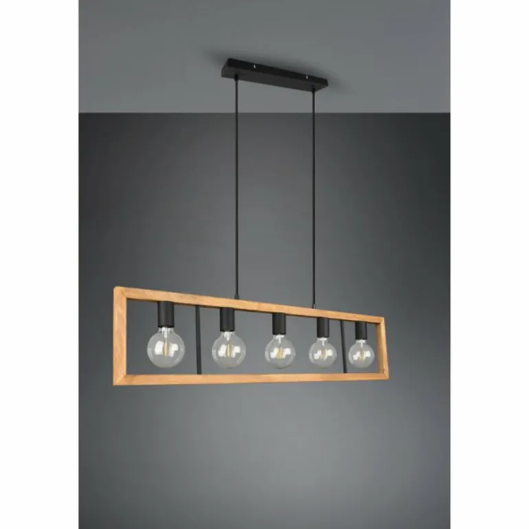 Suspension Trio-Leuchten Agra Noir, 5 lumières