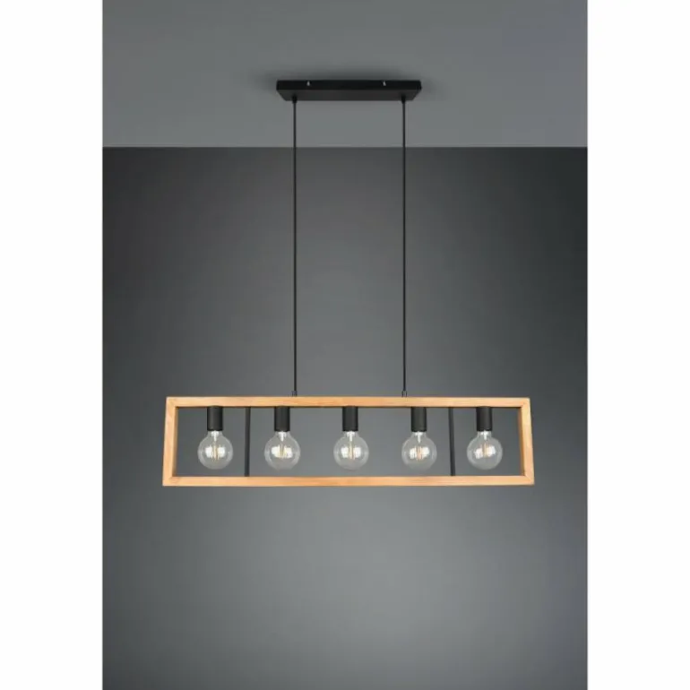 Suspension Trio-Leuchten Agra Noir, 5 lumières
