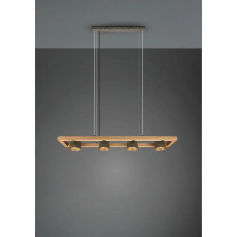 Suspension Trio-Leuchten Bell Brun foncé, Nickel mat, 4 lumières