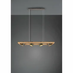 Suspension Trio-Leuchten Bell Brun foncé, Nickel mat, 4 lumières