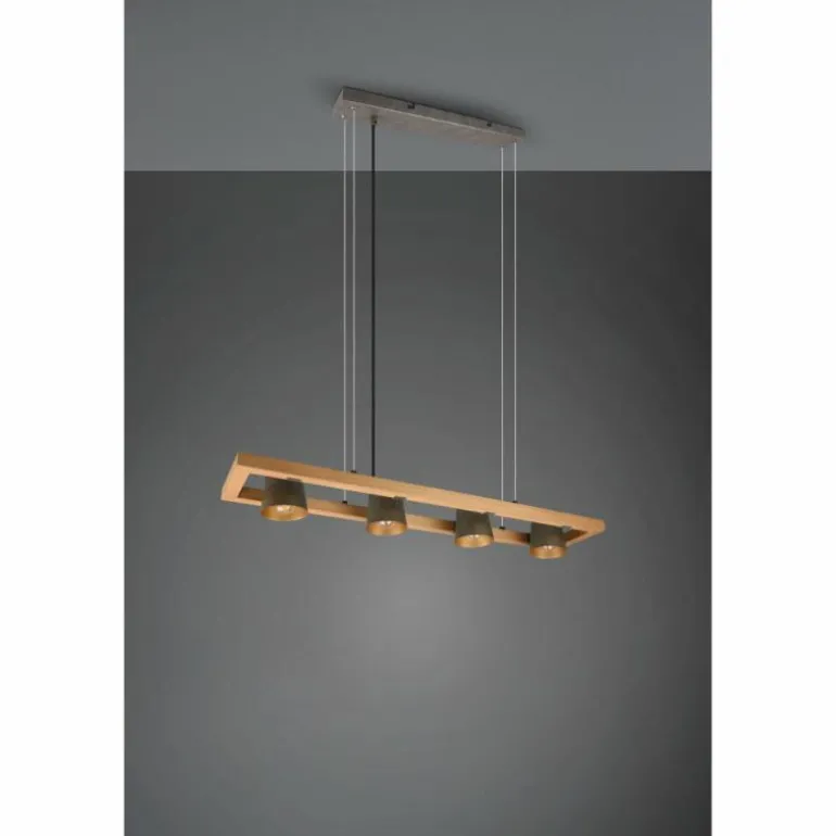 Suspension Trio-Leuchten Bell Brun foncé, Nickel mat, 4 lumières