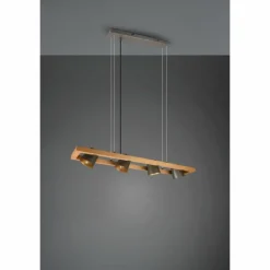 Suspension Trio-Leuchten Bell Brun foncé, Nickel mat, 4 lumières
