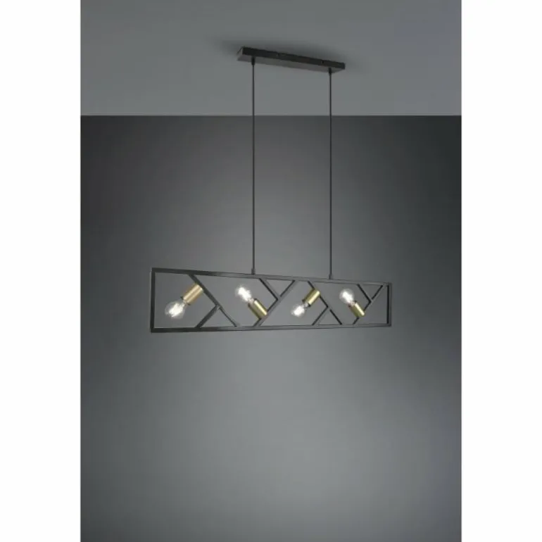 Suspension Trio-Leuchten Bela Noir, 4 lumières