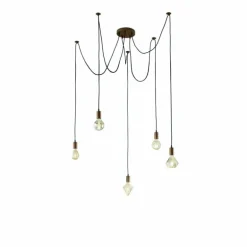 Suspension Trio-Leuchten Cord Cuivre, 5 lumières