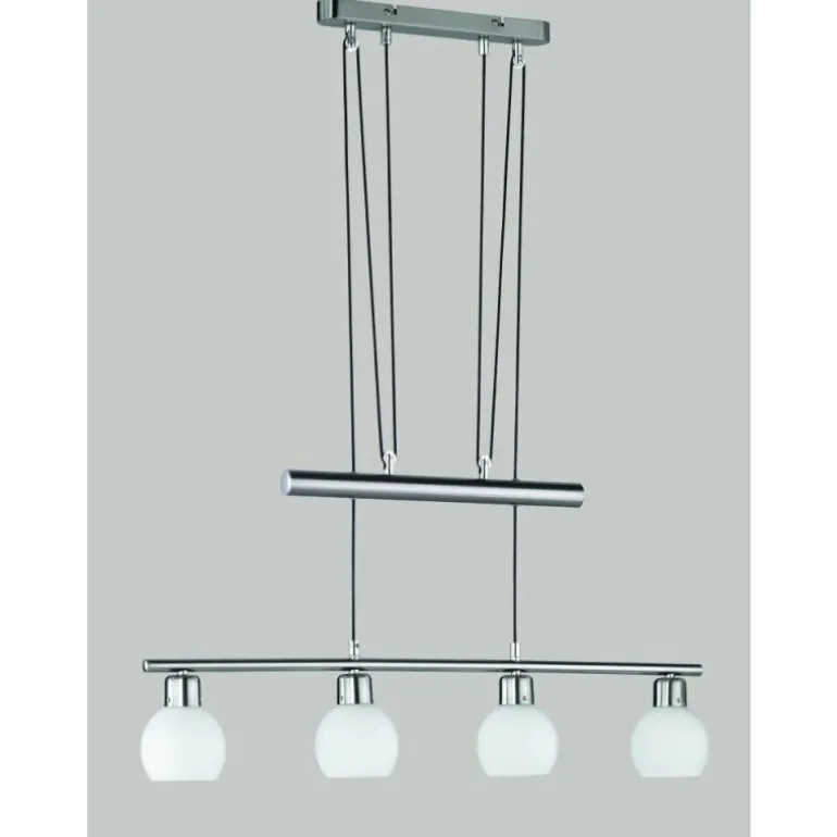 Suspension Trio-Leuchten Freddy LED Nickel mat, 4 lumières