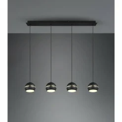 Suspension Trio-Leuchten Fletcher Noir, 4 lumières