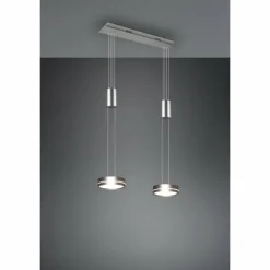 Suspension Trio-Leuchten Franklin LED Nickel mat, 2 lumières