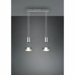 Suspension Trio-Leuchten Franklin LED Nickel mat, 2 lumières