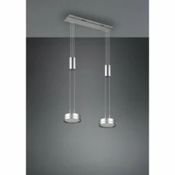 Suspension Trio-Leuchten Franklin LED Nickel mat, 2 lumières