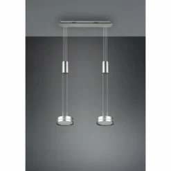 Suspension Trio-Leuchten Franklin LED Nickel mat, 2 lumières