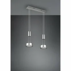 Suspension Trio-Leuchten Franklin LED Nickel mat, 2 lumières