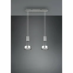 Suspension Trio-Leuchten Franklin LED Nickel mat, 2 lumières