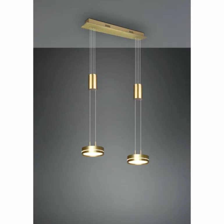 Suspension Trio-Leuchten Franklin LED Laiton, 2 lumières