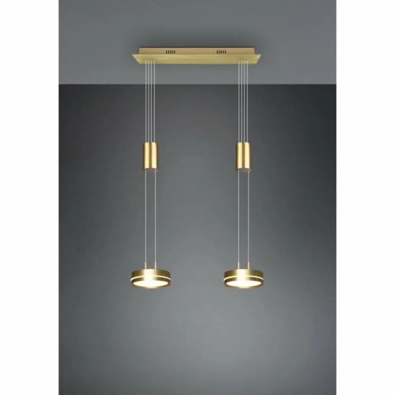 Suspension Trio-Leuchten Franklin LED Laiton, 2 lumières
