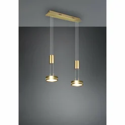 Suspension Trio-Leuchten Franklin LED Laiton, 2 lumières
