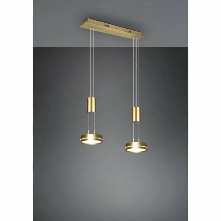 Suspension Trio-Leuchten Franklin LED Laiton, 2 lumières