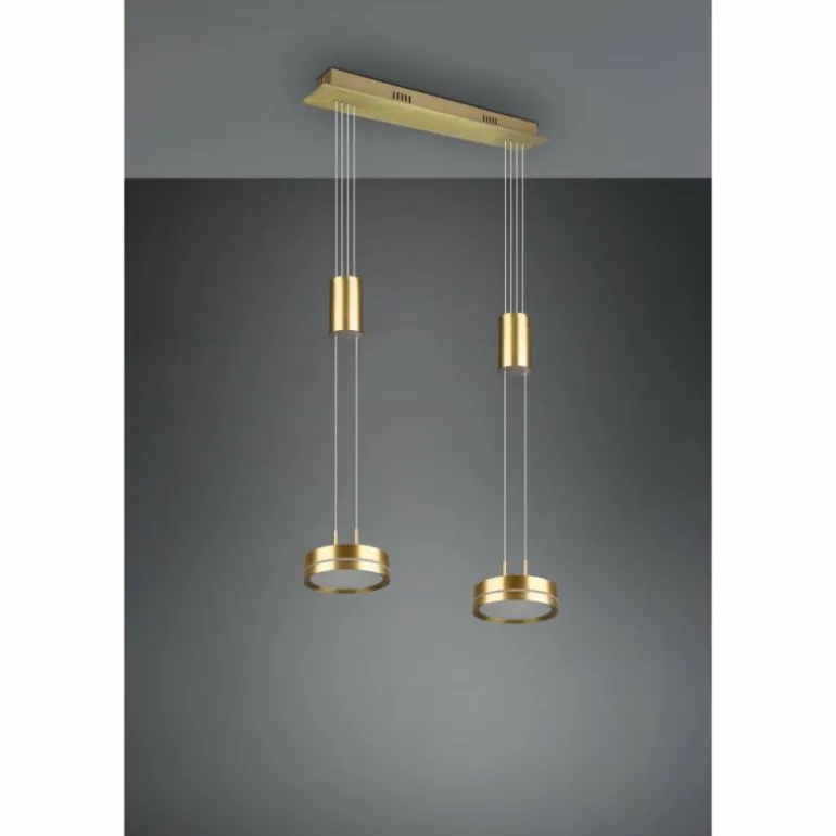 Suspension Trio-Leuchten Franklin LED Laiton, 2 lumières