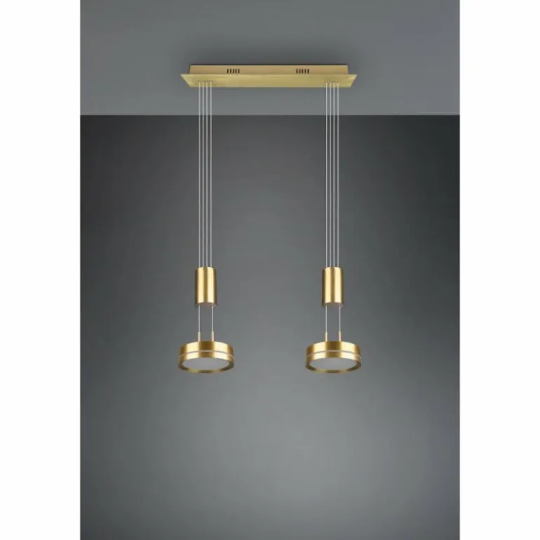 Suspension Trio-Leuchten Franklin LED Laiton, 2 lumières