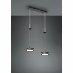 Suspension Trio-Leuchten Franklin LED Anthracite, 2 lumières