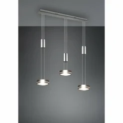 Suspension Trio-Leuchten Franklin LED Nickel mat, 3 lumières