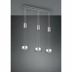 Suspension Trio-Leuchten Franklin LED Nickel mat, 3 lumières