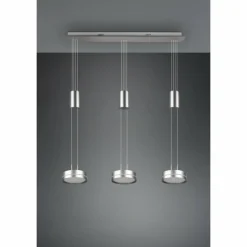 Suspension Trio-Leuchten Franklin LED Nickel mat, 3 lumières