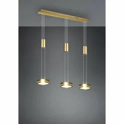 Suspension Trio-Leuchten Franklin LED Laiton, 3 lumières