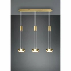 Suspension Trio-Leuchten Franklin LED Laiton, 3 lumières