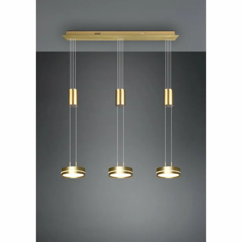 Suspension Trio-Leuchten Franklin LED Laiton, 3 lumières