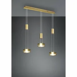 Suspension Trio-Leuchten Franklin LED Laiton, 3 lumières