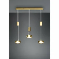 Suspension Trio-Leuchten Franklin LED Laiton, 3 lumières