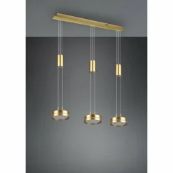 Suspension Trio-Leuchten Franklin LED Laiton, 3 lumières