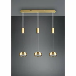 Suspension Trio-Leuchten Franklin LED Laiton, 3 lumières