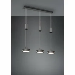 Suspension Trio-Leuchten Franklin LED Anthracite, 3 lumières