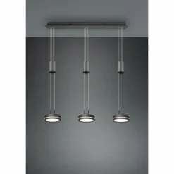 Suspension Trio-Leuchten Franklin LED Anthracite, 3 lumières